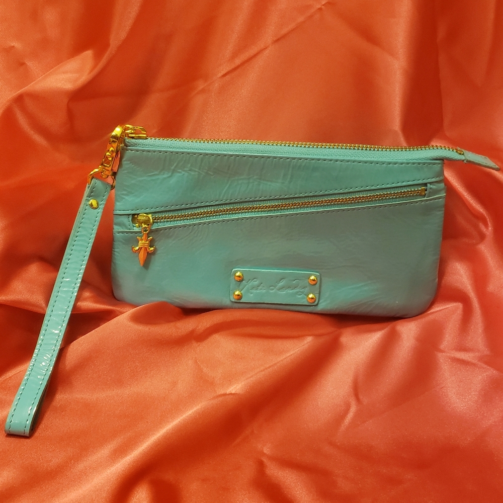 Beautiful Blue New Kate Landry Wristlet Wallet